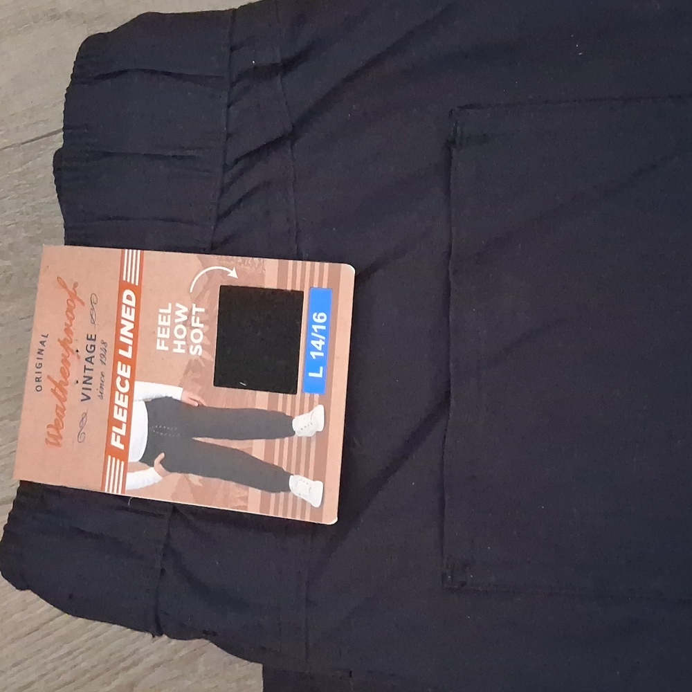 Boys Black Size 14/16 Weatherproof Vintge fleece lined jogger pant NEW